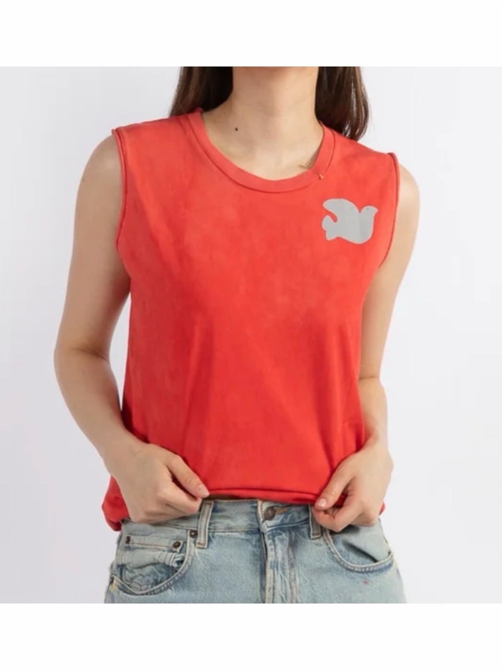 FREECITY Dove Cutoff Tank in Redlight - Picture 2 of 7